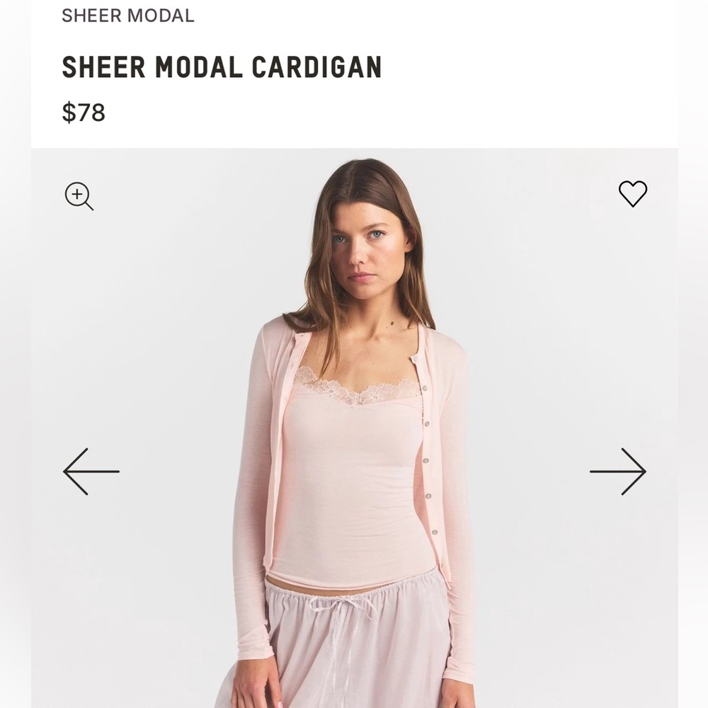SHEER MODAL CARDIGAN pink size S - Picture 3 of 3